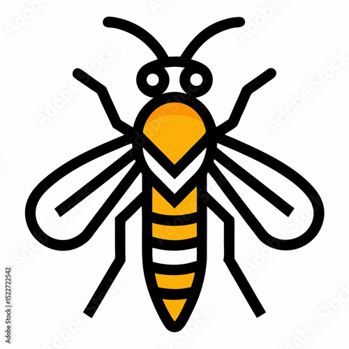 Yellowjacket outline icon on white background