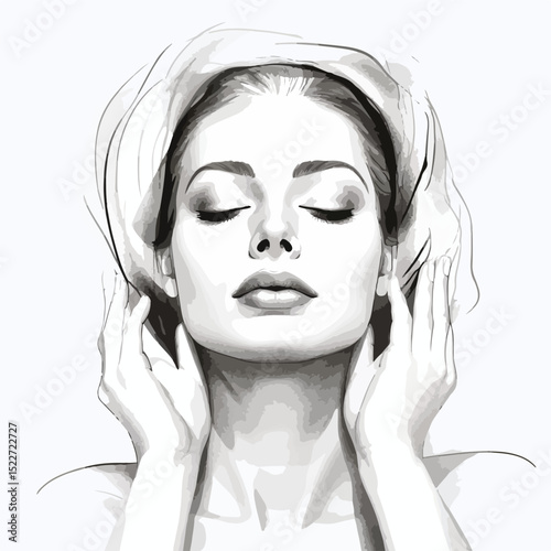 Professional Spa Beauty and Health Concept in Black and White for Marketing Materials