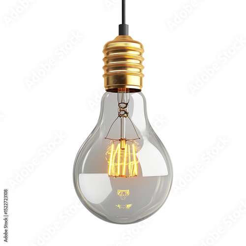 Lighting 3d Illustration, isolated on fully transparent png background