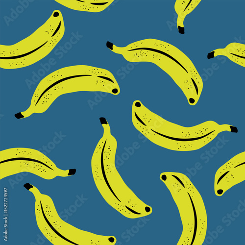 Cute banana fruits pattern background vector design