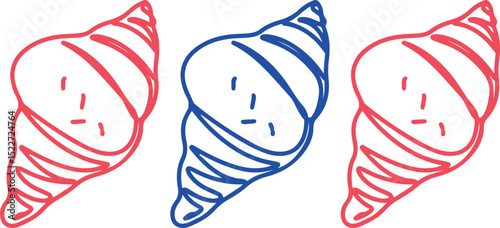 Cake croissant cookies Linear drawing ink	
