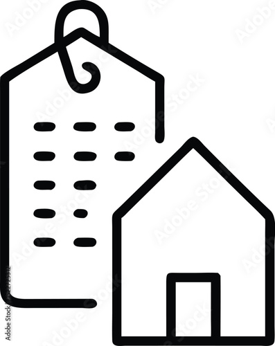 Real estate property price list home value estimate house appraisal and mortgage rates outline icon