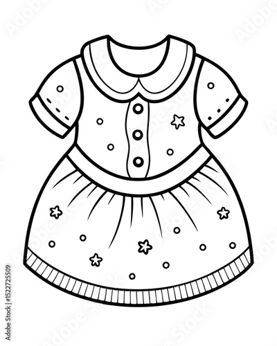 Beautiful Baby Cloth Coloring Page – Cute and Simple Outline for Kids’ Coloring and Craft Projects