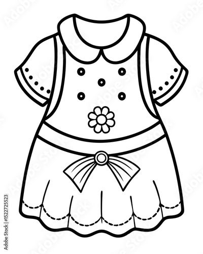 Beautiful Baby Cloth Coloring Page – Cute and Simple Outline for Kids’ Coloring and Craft Projects