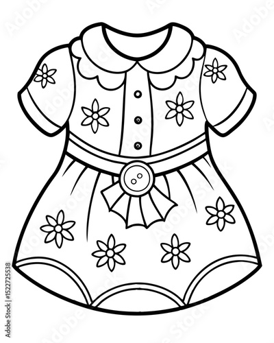 Beautiful Baby Cloth Coloring Page – Cute and Simple Outline for Kids’ Coloring and Craft Projects