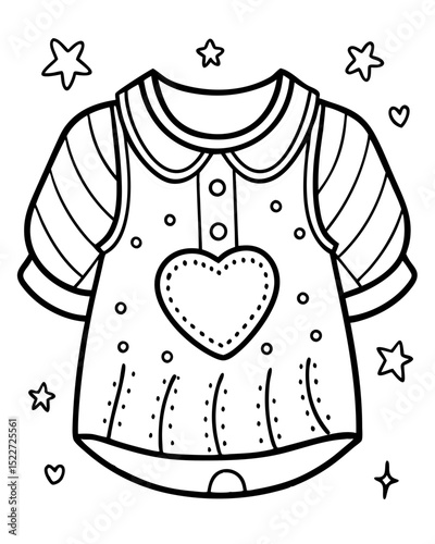 Beautiful Baby Cloth Coloring Page – Cute and Simple Outline for Kids’ Coloring and Craft Projects