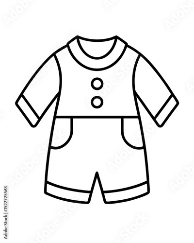 Beautiful Baby Cloth Coloring Page – Cute and Simple Outline for Kids’ Coloring and Craft Projects