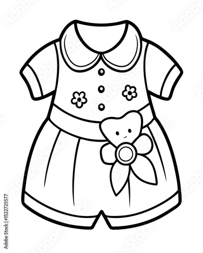 Beautiful Baby Cloth Coloring Page – Cute and Simple Outline for Kids’ Coloring and Craft Projects