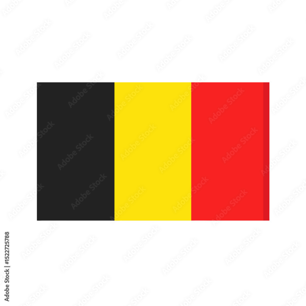 Fototapeta premium Vector illustration of the flag of Belgium, isolated on white background.