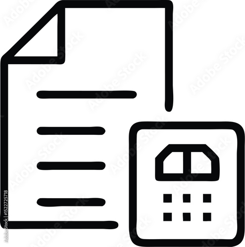 Document with plug icon vector illustration for electrical connection and power supply design needs