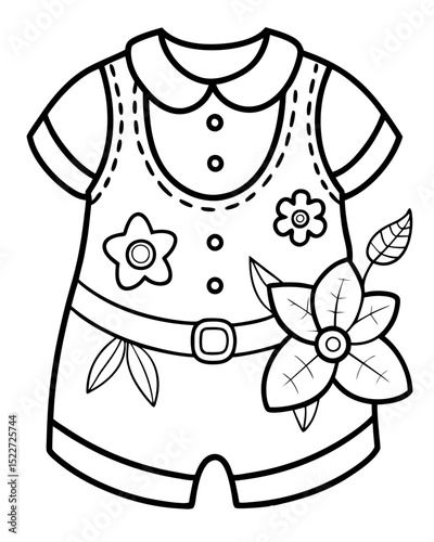 Beautiful Baby Cloth Coloring Page – Cute and Simple Outline for Kids’ Coloring and Craft Projects