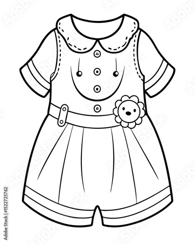 Beautiful Baby Cloth Coloring Page – Cute and Simple Outline for Kids’ Coloring and Craft Projects