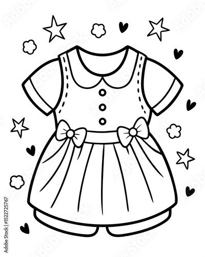 Beautiful Baby Cloth Coloring Page – Cute and Simple Outline for Kids’ Coloring and Craft Projects