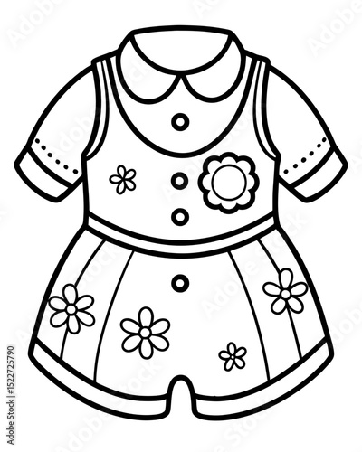 Beautiful Baby Cloth Coloring Page – Cute and Simple Outline for Kids’ Coloring and Craft Projects