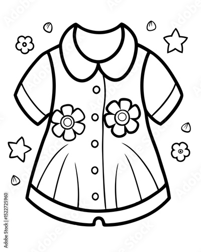 Beautiful Baby Cloth Coloring Page – Cute and Simple Outline for Kids’ Coloring and Craft Projects
