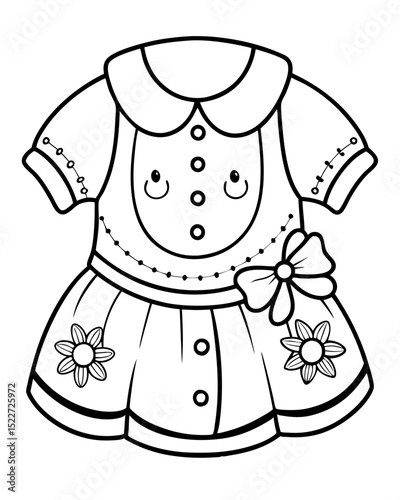 Beautiful Baby Cloth Coloring Page – Cute and Simple Outline for Kids’ Coloring and Craft Projects