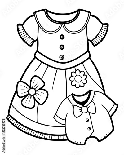 Beautiful Baby Cloth Coloring Page – Cute and Simple Outline for Kids’ Coloring and Craft Projects