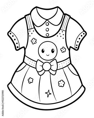 Beautiful Baby Cloth Coloring Page – Cute and Simple Outline for Kids’ Coloring and Craft Projects