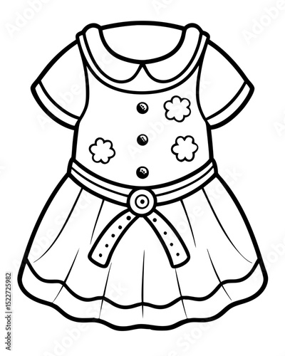 Beautiful Baby Cloth Coloring Page – Cute and Simple Outline for Kids’ Coloring and Craft Projects