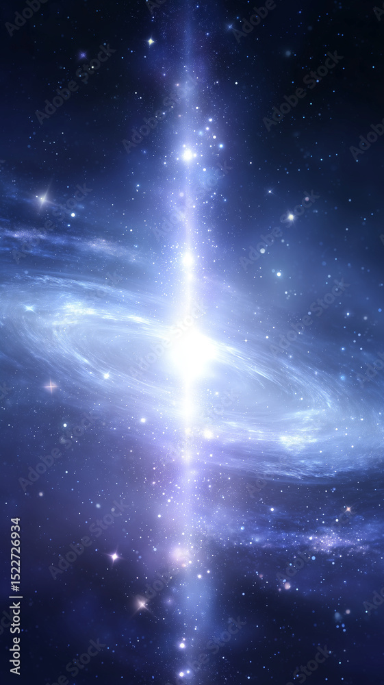 Obraz premium Ethereal cosmic rift tearing through space glowing energy with bright stars