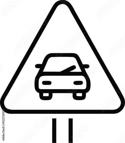 Car traffic sign vector icon illustration for road safety and driving awareness concept design use 94