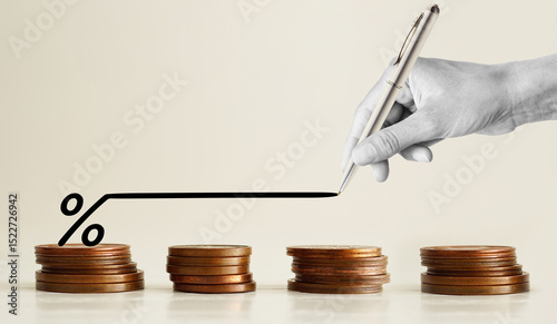 Fotografie Loan Constant, fixed interest rate and fixed cost or constant price
