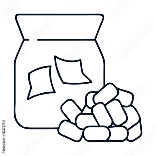 Packing peanuts in bag for safe moving and housewarming.  Packing peanuts are ideal for fragile items during relocation.  Use packing peanuts for secure transport and housewarming preparations.