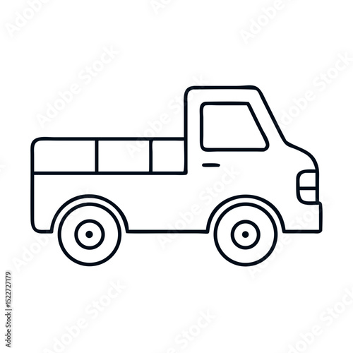 Pickup truck illustration for moving company logo.  Simple pickup truck design perfect for housewarming announcements.