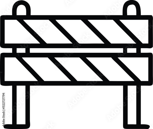 Find construction barrier icon vector illustration for road block safety and caution symbol design 94