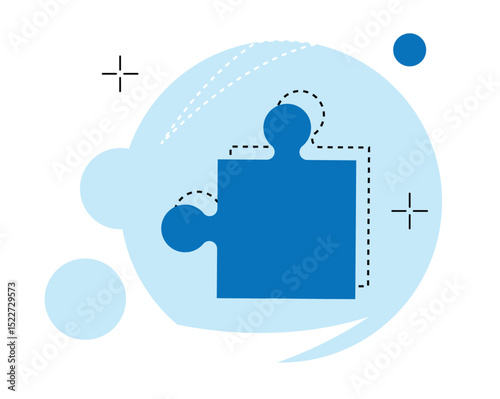 Abstract Jigsaw Puzzle Simple Illustration Flat Style. Riddles and mind games concept vector art