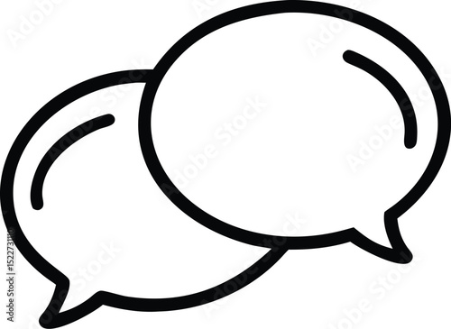 Outline communication bubbles vector illustration for dialogue and conversation design element use