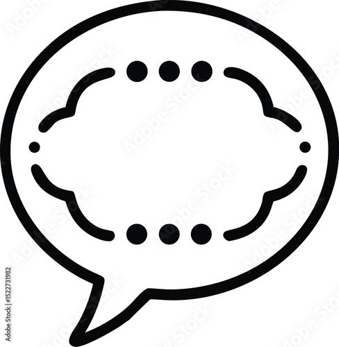 Outline speech bubble icon vector illustration for chat message communication and dialog design concept
