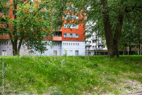 Social housing blocks at the Peterbos borrow in Anderlecht, Belgium