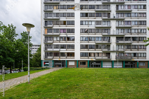 Social housing blocks at the Peterbos borrow in Anderlecht, Belgium