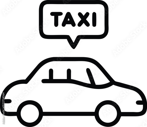 Taxi cab service vector icon illustration for transportation app and ride sharing business design use case