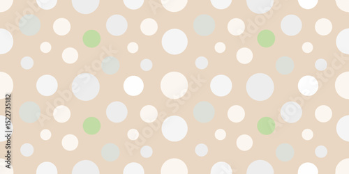 A textured background featuring a beige tone with varying sizes of white and light green circles scattered throughout.