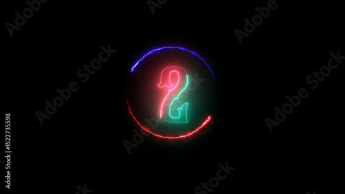 Neon Philadelphia Phillies Logo Glowing Against Black Backdrop with Electric Blue and Red Circle vibrant photo