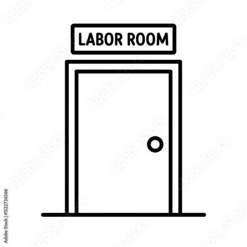 Labor room door icon in outline style