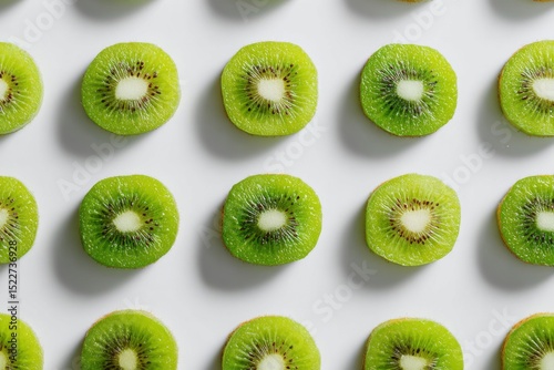 Fresh Kiwi Slices in a Geometric Pattern photo