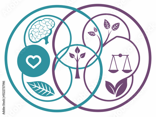 Elegant Abstract Mental Health And Wellness Vector Concept (1) Illustration