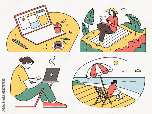 Professional Freelance Lifestyle And Remote Work Vector Collect (1) Icon