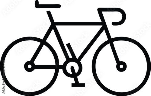 Bicycle icon vector illustration of road bike or racing cycle for transportation and recreation use