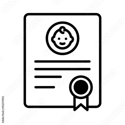 Birth certificate icon in outline style