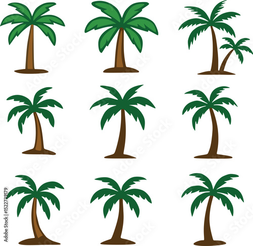 set of palm trees