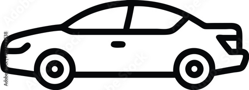 Car line drawing vector illustration for automotive industry transport design and vehicle artwork