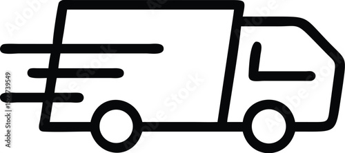 Delivery truck icon fast shipping and logistics symbol for transportation services and e commerce