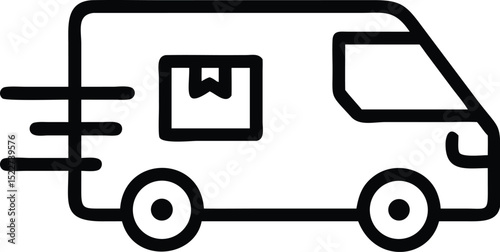 Delivery van icon vector illustration for fast shipping and transport service business concept design