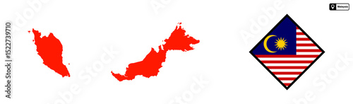 Malaysia country map vector isolated on transparent background