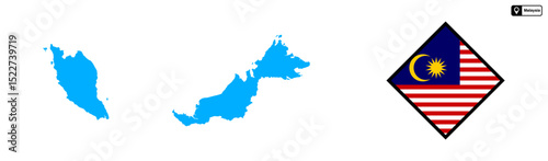 Malaysia country map vector isolated on transparent background