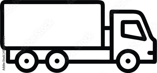Delivery truck icon transportation vehicle logistics shipping cargo moving service outline design element